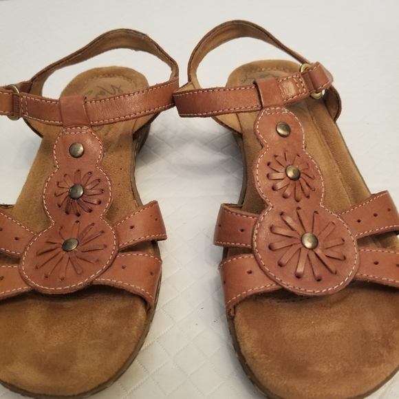 Natural Soul Leather Sandals Women Size 6.5M Barroll All Thru Comfort - Picture 4 of 6